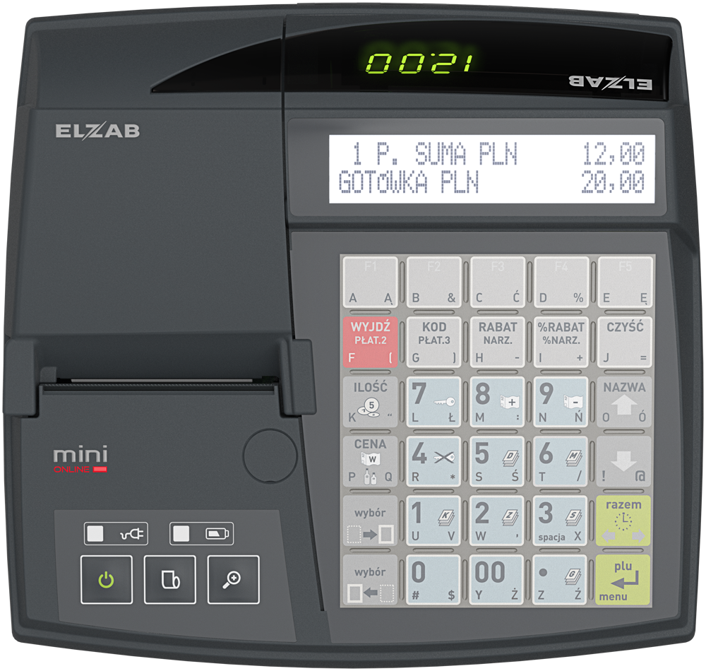 Kasa Fiskalna - ELZAB Mini LT Wi/BT Online z klawiaturą modułową